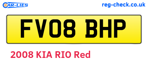 FV08BHP are the vehicle registration plates.