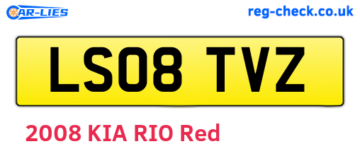 LS08TVZ are the vehicle registration plates.