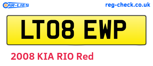 LT08EWP are the vehicle registration plates.