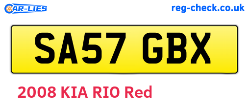 SA57GBX are the vehicle registration plates.