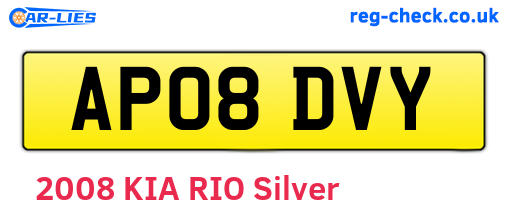 AP08DVY are the vehicle registration plates.