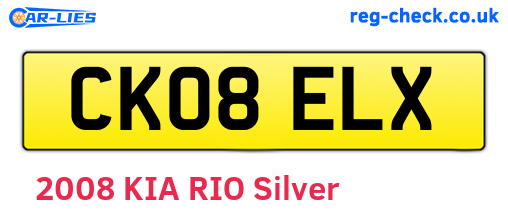 CK08ELX are the vehicle registration plates.