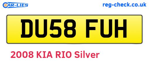 DU58FUH are the vehicle registration plates.
