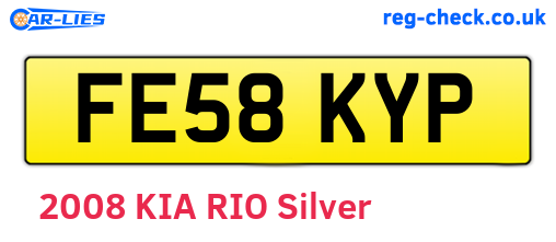 FE58KYP are the vehicle registration plates.