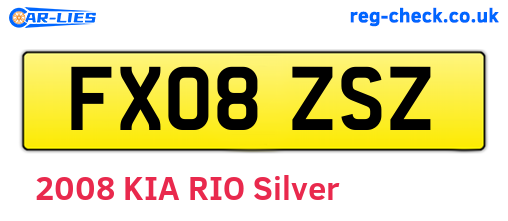 FX08ZSZ are the vehicle registration plates.