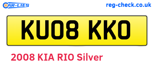 KU08KKO are the vehicle registration plates.