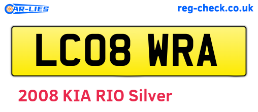 LC08WRA are the vehicle registration plates.