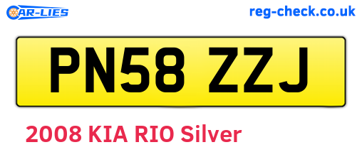 PN58ZZJ are the vehicle registration plates.