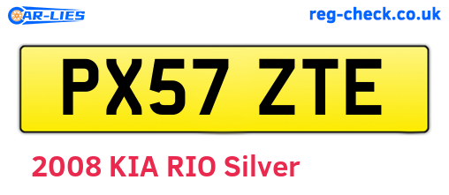 PX57ZTE are the vehicle registration plates.