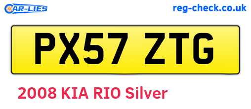 PX57ZTG are the vehicle registration plates.