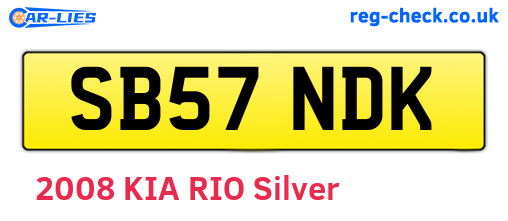 SB57NDK are the vehicle registration plates.