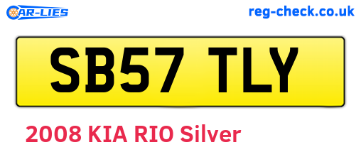 SB57TLY are the vehicle registration plates.