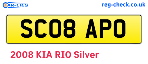 SC08APO are the vehicle registration plates.