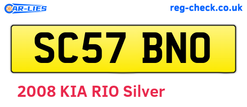 SC57BNO are the vehicle registration plates.