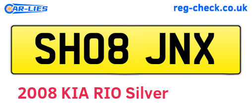 SH08JNX are the vehicle registration plates.