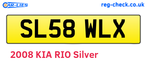 SL58WLX are the vehicle registration plates.