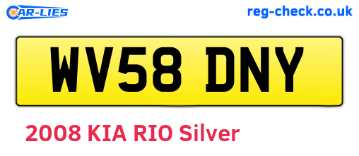 WV58DNY are the vehicle registration plates.