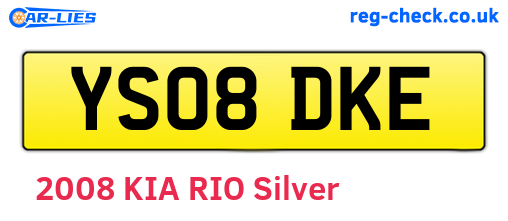 YS08DKE are the vehicle registration plates.