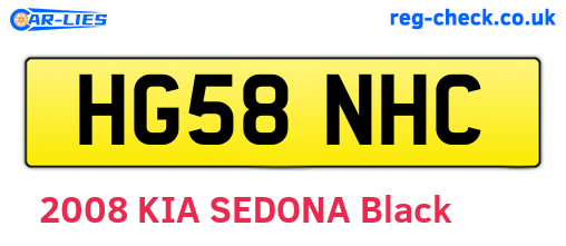 HG58NHC are the vehicle registration plates.