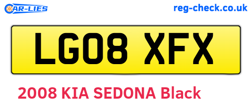 LG08XFX are the vehicle registration plates.