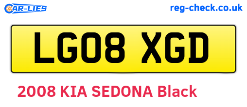 LG08XGD are the vehicle registration plates.