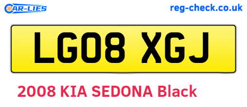 LG08XGJ are the vehicle registration plates.