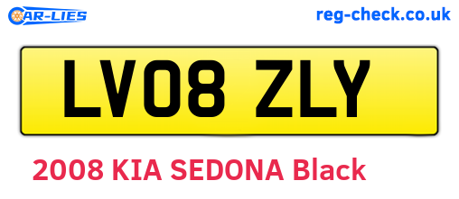 LV08ZLY are the vehicle registration plates.