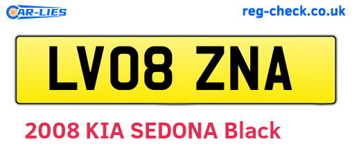 LV08ZNA are the vehicle registration plates.