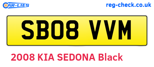 SB08VVM are the vehicle registration plates.