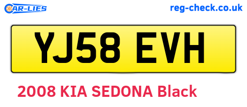 YJ58EVH are the vehicle registration plates.