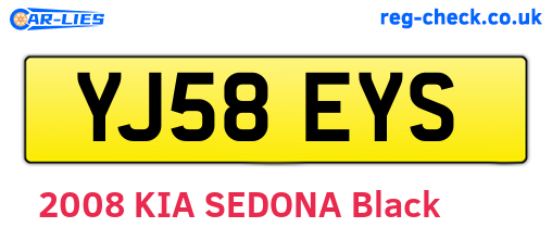 YJ58EYS are the vehicle registration plates.