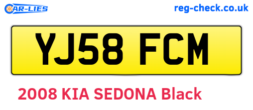 YJ58FCM are the vehicle registration plates.
