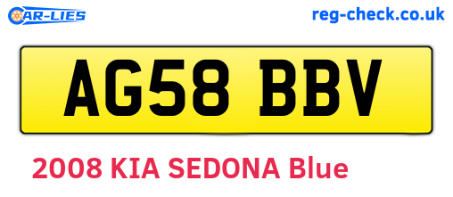AG58BBV are the vehicle registration plates.
