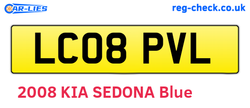 LC08PVL are the vehicle registration plates.