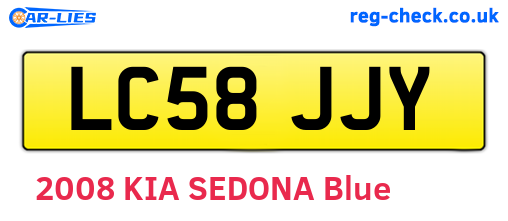 LC58JJY are the vehicle registration plates.