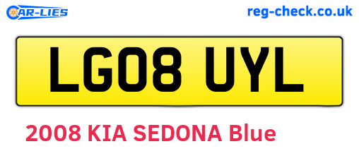 LG08UYL are the vehicle registration plates.