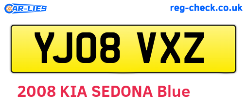 YJ08VXZ are the vehicle registration plates.