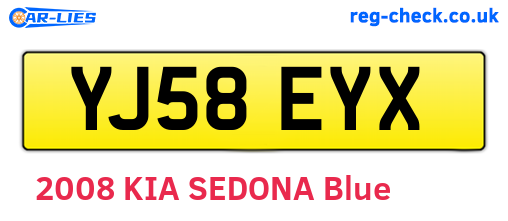 YJ58EYX are the vehicle registration plates.
