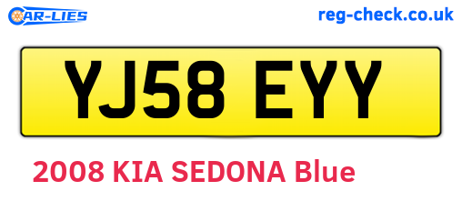 YJ58EYY are the vehicle registration plates.