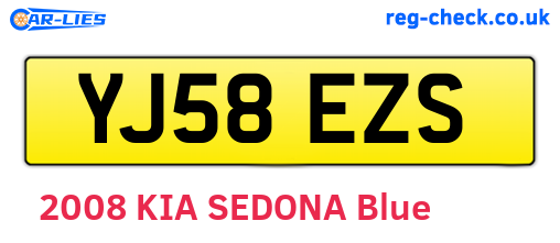 YJ58EZS are the vehicle registration plates.