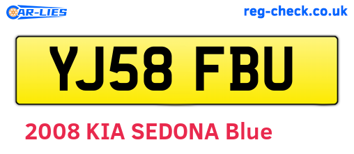 YJ58FBU are the vehicle registration plates.