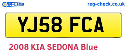 YJ58FCA are the vehicle registration plates.