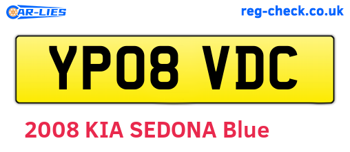 YP08VDC are the vehicle registration plates.