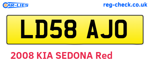 LD58AJO are the vehicle registration plates.