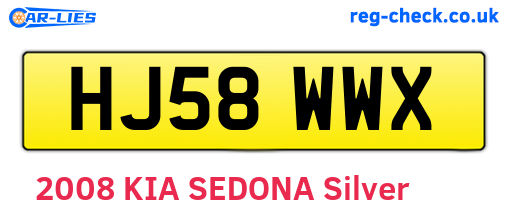 HJ58WWX are the vehicle registration plates.