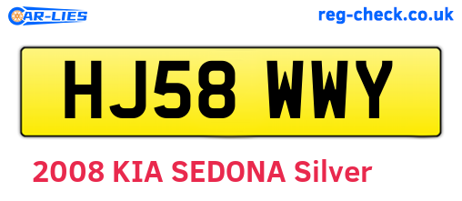 HJ58WWY are the vehicle registration plates.