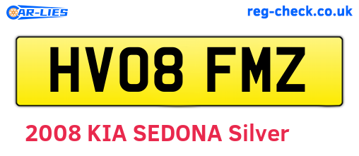 HV08FMZ are the vehicle registration plates.