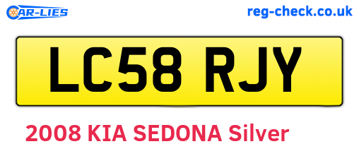 LC58RJY are the vehicle registration plates.