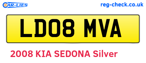 LD08MVA are the vehicle registration plates.