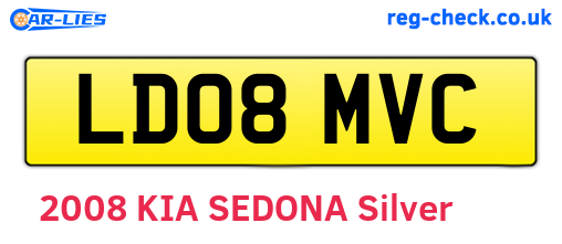 LD08MVC are the vehicle registration plates.